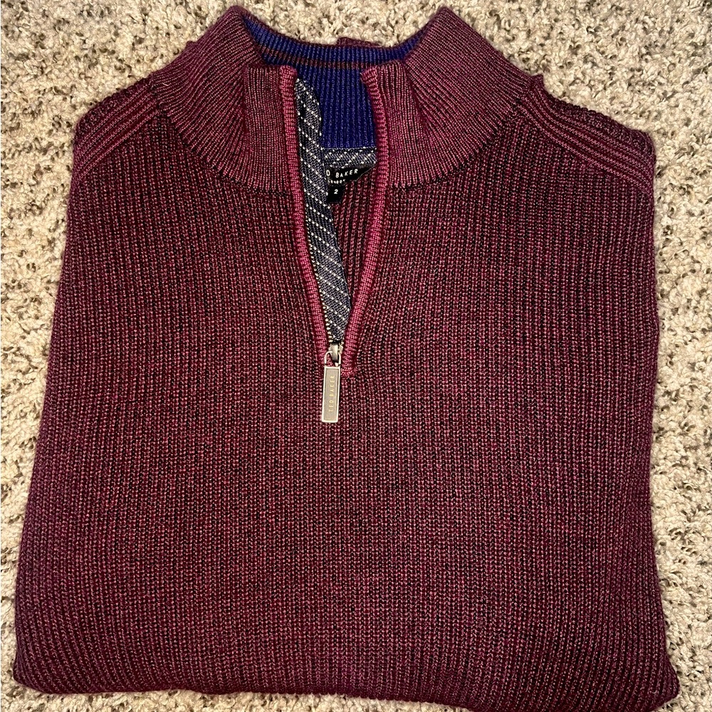 Ted Baker Men’s Quarter Zip Pullover Sweater
